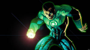 Cartoon Green Lantern In Black Wallpaper