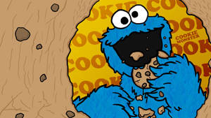 Cartoon Illustration Cookie Monster Wallpaper