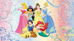 Cartoon Image Of Beautiful Princesses Wallpaper
