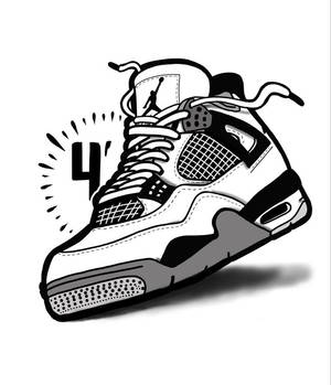 Cartoon Jordan Shoes Iv Wallpaper