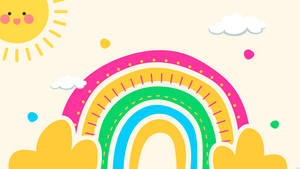 Cartoon Rainbow Background Wallpaper