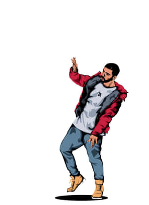 Cartoon Rapper Drake Dance Wallpaper