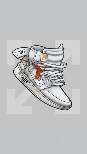 Cartoon Shoe Gray Background Wallpaper