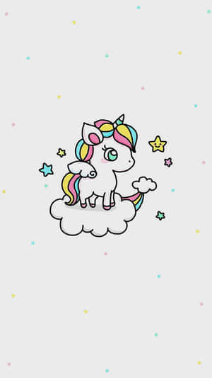 Cartoon Unicorn On Cloud Wallpaper Wallpaper