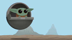 Cartoon Yoda Smiles While Giving A Thumbs-up Wallpaper