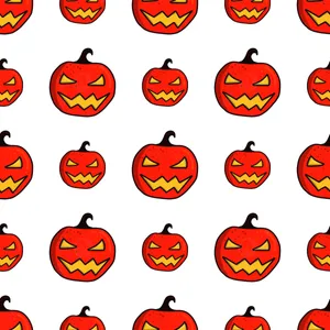 Carved Pumpkins Pattern Wallpaper