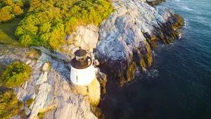 Castle Hill Lighthouse Rhode Island Top View Wallpaper