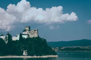 Castle, Hill, Trees, Sea Wallpaper