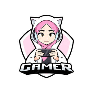 Cat Girl Gamer Logo Wallpaper