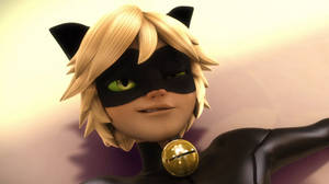 Cat Noir From Miraculous On The Ground Wallpaper
