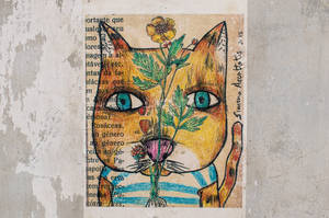 Cat Painting Art Wallpaper