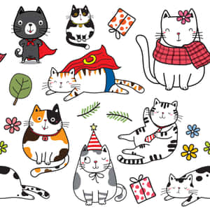 Cat Stickers Cute Things Wallpaper