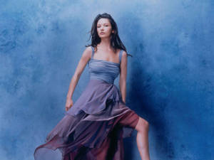 Catherine Zeta-jones Pastel Dress Wallpaper