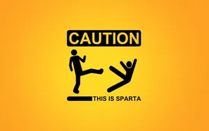 Caution Sparta Funny Meme Wallpaper