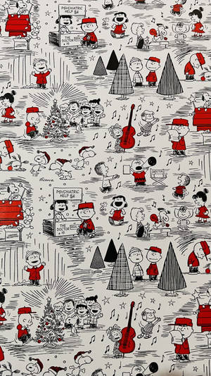 Celebrate The Christmas Holiday With Snoopy On Your Iphone Wallpaper