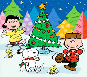 Celebrate The Holiday Season With Snoopy, Lucy And The Peanuts Gang Wallpaper