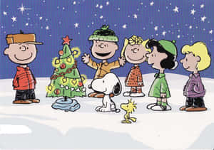 Celebrate The Joy Of Christmas With Peanuts Wallpaper