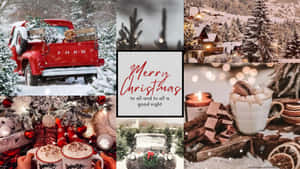 Celebrate The Season With This Gorgeous Christmas Collage Laptop Wallpaper. Wallpaper