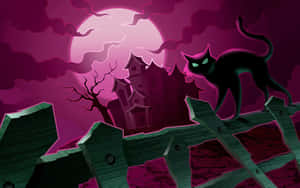 Celebrating Halloween With A Cat Wallpaper