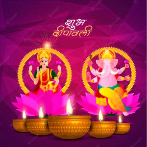 Celebrating Prosperity And Wisdom With Divine Ganesh And Lakshmi Wallpaper