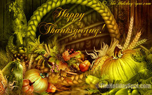 Celebrating Thanksgiving With A Beautiful Basket Of Vegetables! Wallpaper