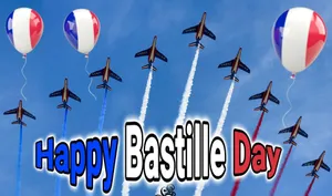 Celebration Of Bastille Day With Fireworks At Eiffel Tower Wallpaper