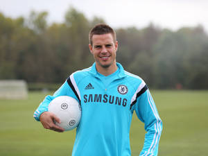 César Azpilicueta Carrying A Football Wallpaper