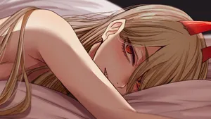 Chainsaw Man Power Lying Down Wallpaper