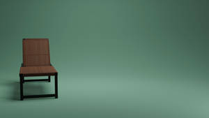 Chair On Green Minimalist Wall Wallpaper