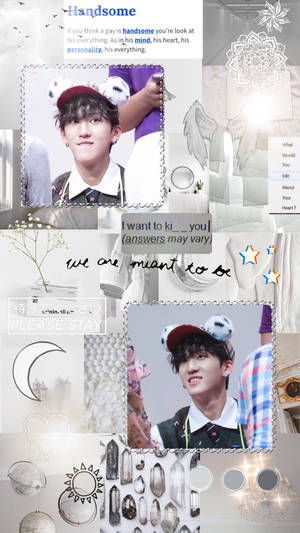 Changbin White Aesthetic Wallpaper