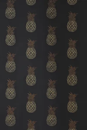 Charcoal Pineapple Pattern Wallpaper