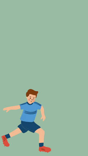 Charismatic Cartoon Boy On Roller Skates Wallpaper