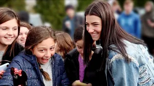 Charli Damelio With Fans Wallpaper