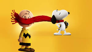 Charlie Brown And Snoopy Scarf Wallpaper