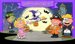 Charlie Brown Purple Halloween Art Wallpaper