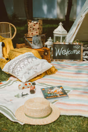 Charming Picnic Setup Wallpaper