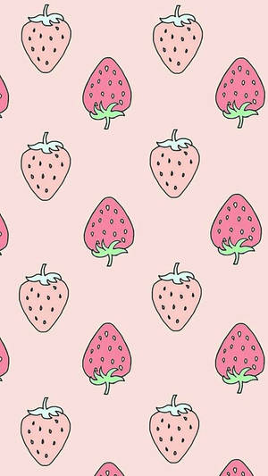 Charming Strawberry Aesthetic Iphone Screen Wallpaper