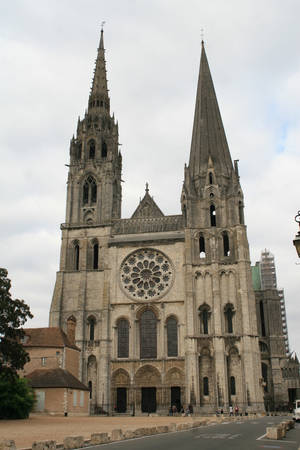 Chartres Cathedral On A Sunny Day Wallpaper