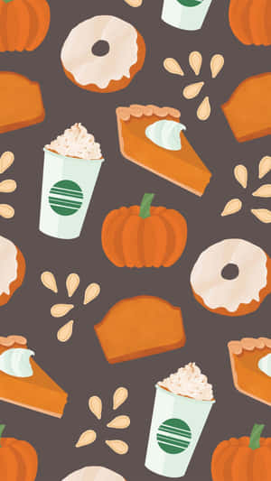 Cheerful Autumn Vibes Welcome The Crisp Weather With This Cute Iphone Wallpaper! Wallpaper