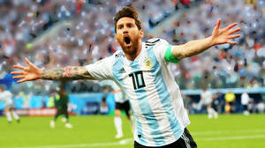 Cheerful Messi Argentina Wallpaper