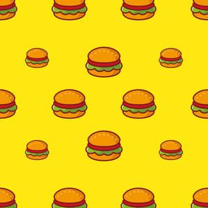 Cheeseburger Clipart In A Seamless Pattern Wallpaper