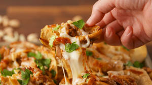 Cheesy Chicken Pad Thai Nacho Wallpaper