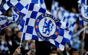 Chelsea Fc Fans Waving Flags Wallpaper