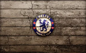 Chelsea Fc Logo Painted On Wood Wallpaper
