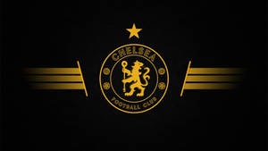 Chelsea Gold Emblem In Solid Black Wallpaper