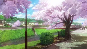 Cherry Blossom Bliss Anime Scene.jpg Wallpaper