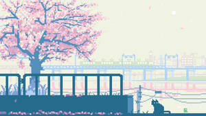 Cherry Blossom Tree Aesthetic Art Desktop Wallpaper