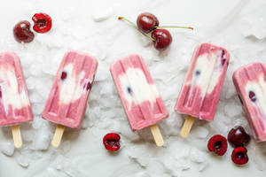 Cherry Ice Cream Popsicle Wallpaper