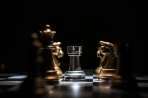 Chess Battle Rook Knight Wallpaper