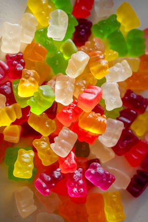 Chewy Gummy Bears Stacked Together Wallpaper